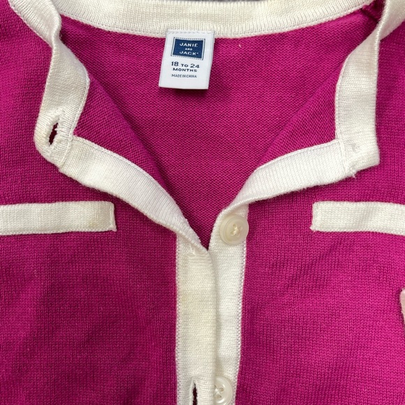Janie and Jack Girls Fuchsia Sweater Size 18-24 Months - Picture 4 of 5